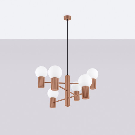 Kronleuchter HALO 6 mokka