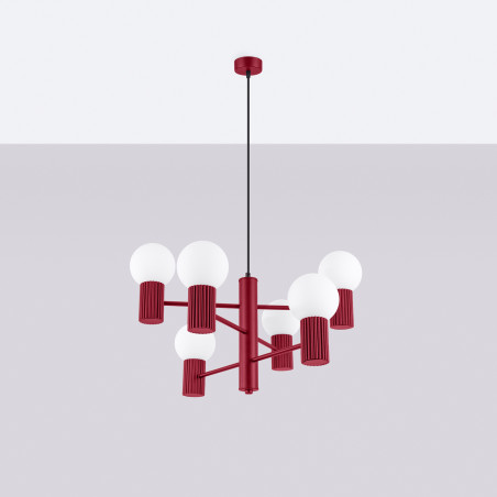 Chandelier HALO 6 burgundy