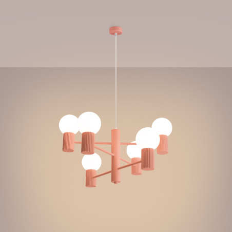 Chandelier HALO 6 peach