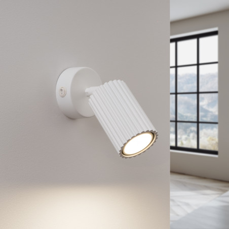 Wall lamp KARBON white with a switch