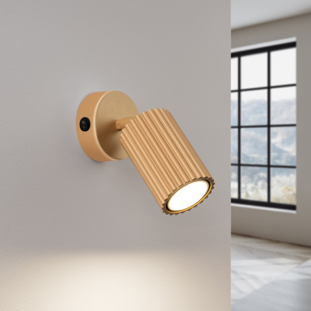 Applique KARBON or avec interrupteur