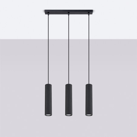 Pendant lamp KARBON 3L black