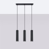 Pendant lamp KARBON 3L black