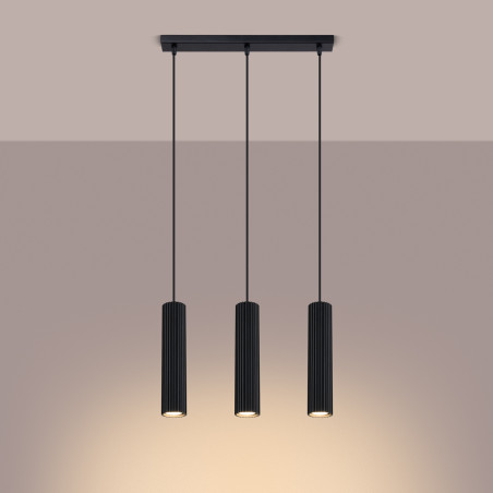 Pendant lamp KARBON 3L black