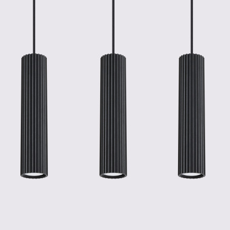 Pendant lamp KARBON 3L black