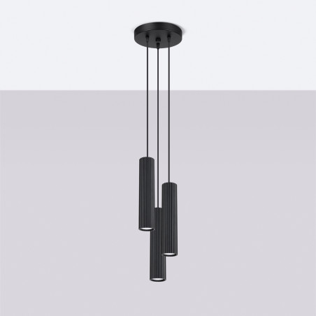 Pendant lamp KARBON 3P black
