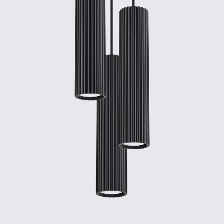 Pendant lamp KARBON 3P black