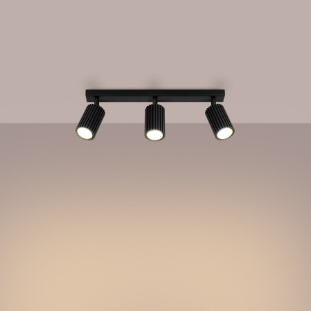 Ceiling lamp KARBON 3L black