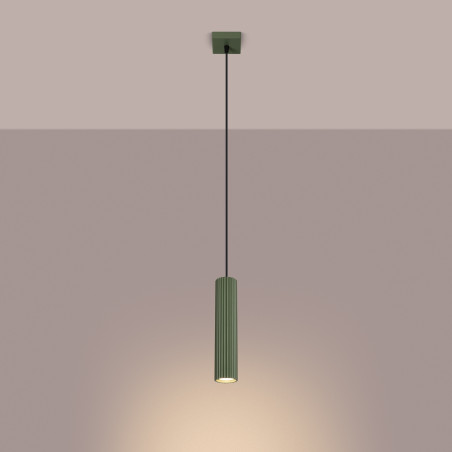Lampe suspendue KARBON 1 vert olive