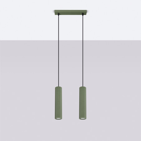 Lampe suspendue KARBON 2 vert olive