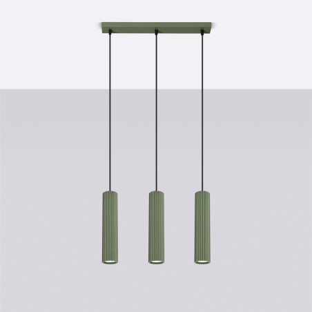 Pendelleuchte KARBON 3L olivgrün