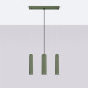 Pendant lamp KARBON 3L olive green