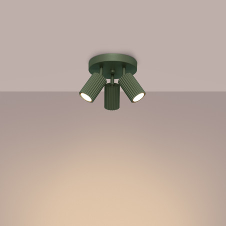 Plafonnier KARBON 3P vert olive