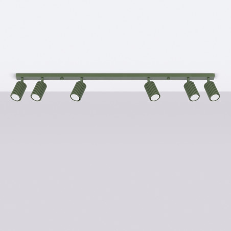Lampada da soffitto KARBON 6L verde oliva