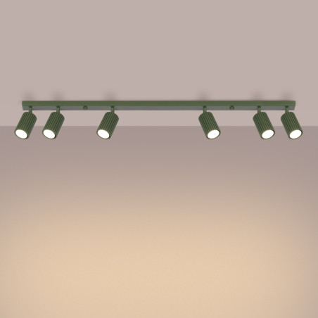 Plafonnier KARBON 6L vert olive