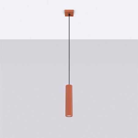 Candeeiro suspenso KARBON 1 vermelho ocre
