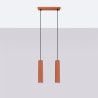 Lampe suspendue KARBON 2 rouge ocre