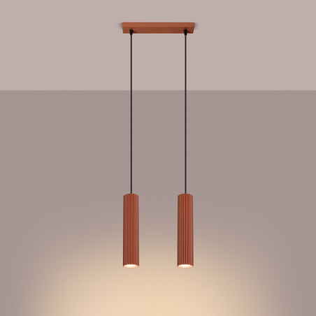 Pendant lamp KARBON 2 red ochre