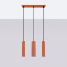 Lampe suspendue KARBON 3L rouge ocre