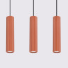 Lámpara colgante KARBON 3L rojo ocre