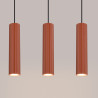 Lampe suspendue KARBON 3L rouge ocre