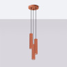 Candeeiro suspenso KARBON 3P vermelho ocre