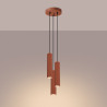 Candeeiro suspenso KARBON 3P vermelho ocre