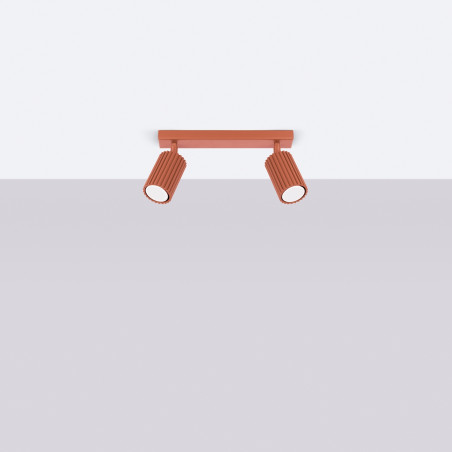 Lampada da soffitto KARBON 2 rosso ocra