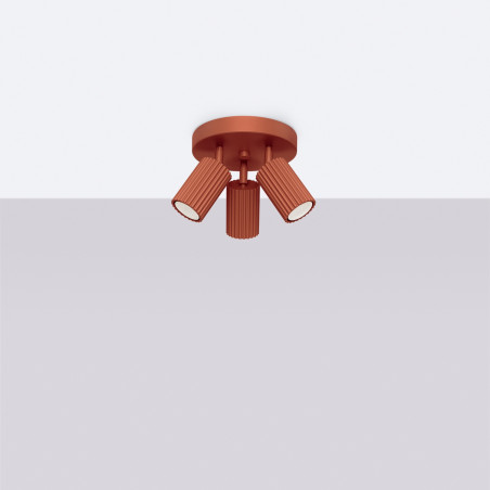 Candeeiro de teto KARBON 3P vermelho ocre