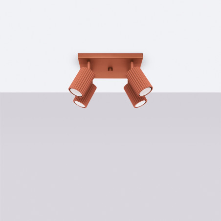 Ceiling lamp KARBON 4 red ochre