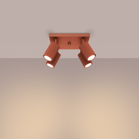 Lámpara de techo KARBON 4 rojo ocre