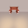 Plafonnier KARBON 4 rouge ocre