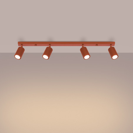 Lampada da soffitto KARBON 4L rosso ocra