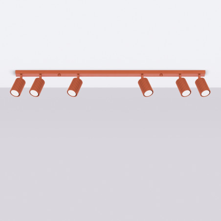 Lampada da soffitto KARBON 6L rosso ocra