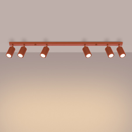 Lampada da soffitto KARBON 6L rosso ocra