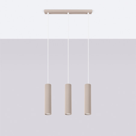 Pendant lamp KARBON 3L taupe
