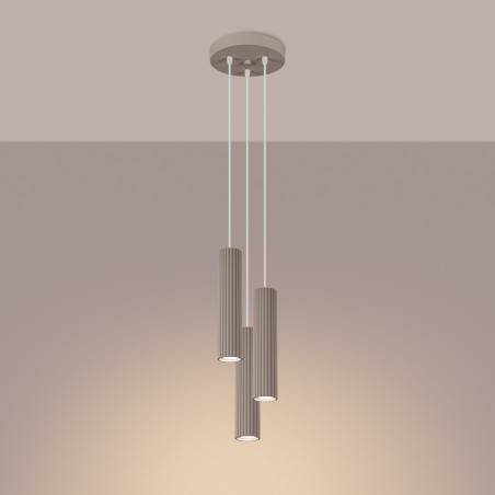 Pendant lamp KARBON 3P taupe