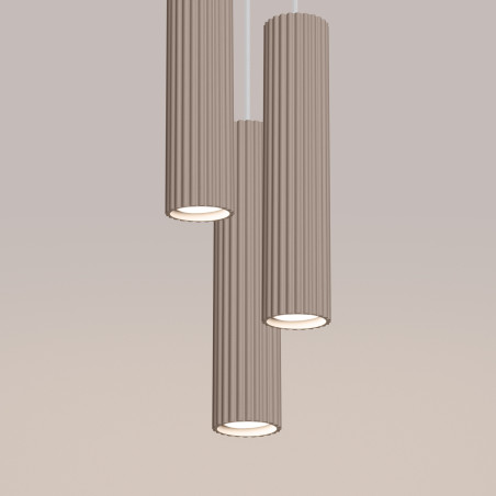 Pendant lamp KARBON 3P taupe