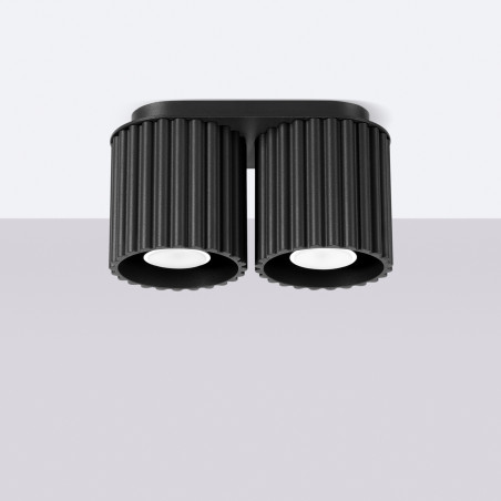 Plafonnier AURA 2 noir GU10