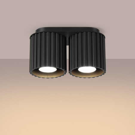Plafonnier AURA 2 noir GU10