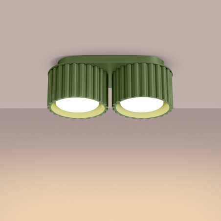 Lampada da soffitto AURA 2 verde oliva Gx53