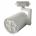 Cylindrical Rail Spotlight - White, E27 Lamps