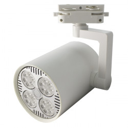 Cylindrical Rail Spotlight - White, E27 Lamps