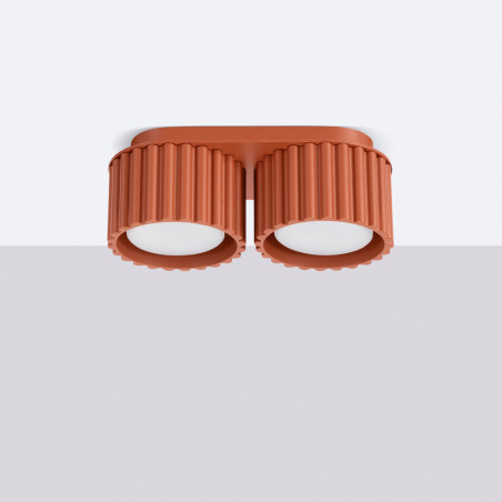 Plafonnier AURA 2 rouge ochra Gx53