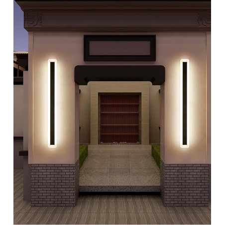 Linear wall lamp LED 30W black 120cm