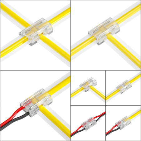 Transparent 9-in-1 connector for 12/24V 10mm LED strips