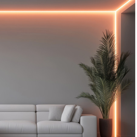 Profilo Alluminio Angolare da Incasso per Cartongesso / Gesso per Striscia LED fino a 12mm