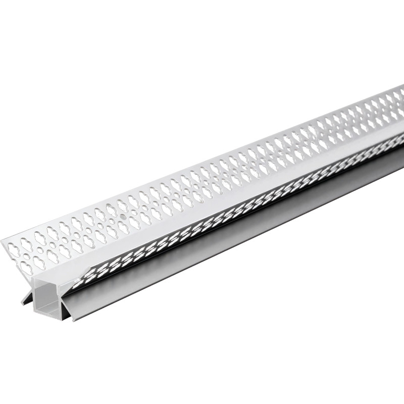 Recessed Aluminum Corner LED strip Profile for Drywall / Plasterboard up to 12mm