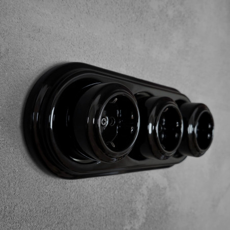 Surface mounted triple porcelain frame