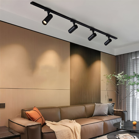 Foco LED preto ajustável 30W para rail